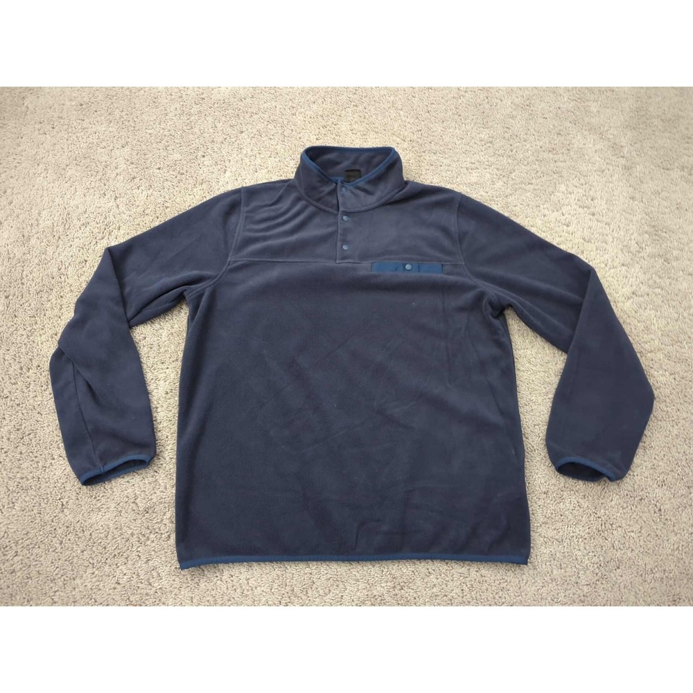 32 Degrees Heat Pullover Mens L Blue 1/4 Snap Fleece Casual Outdoor Active